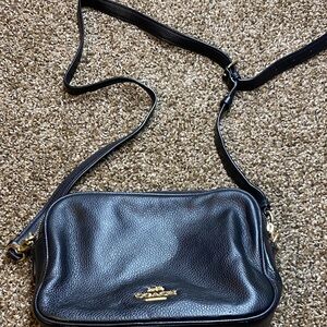 Coach Black Pebbled Leather Crossbody Bag